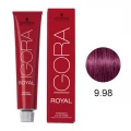 IGORA ROYAL - TINTA PARA CABELO - 9.98 - LOURO EXTRA CLARO VIOLETA VERMELHO - SCHWARZKOPF PROFESSIONAL - 60G
